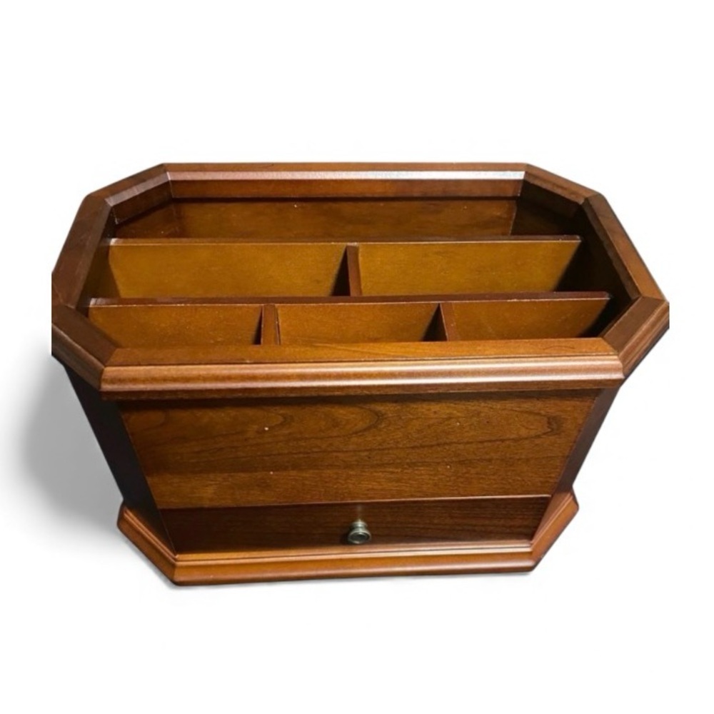 Bombay Lacquer Wood Storage Organizer Box With  Velvet Lining Drawer Vintage